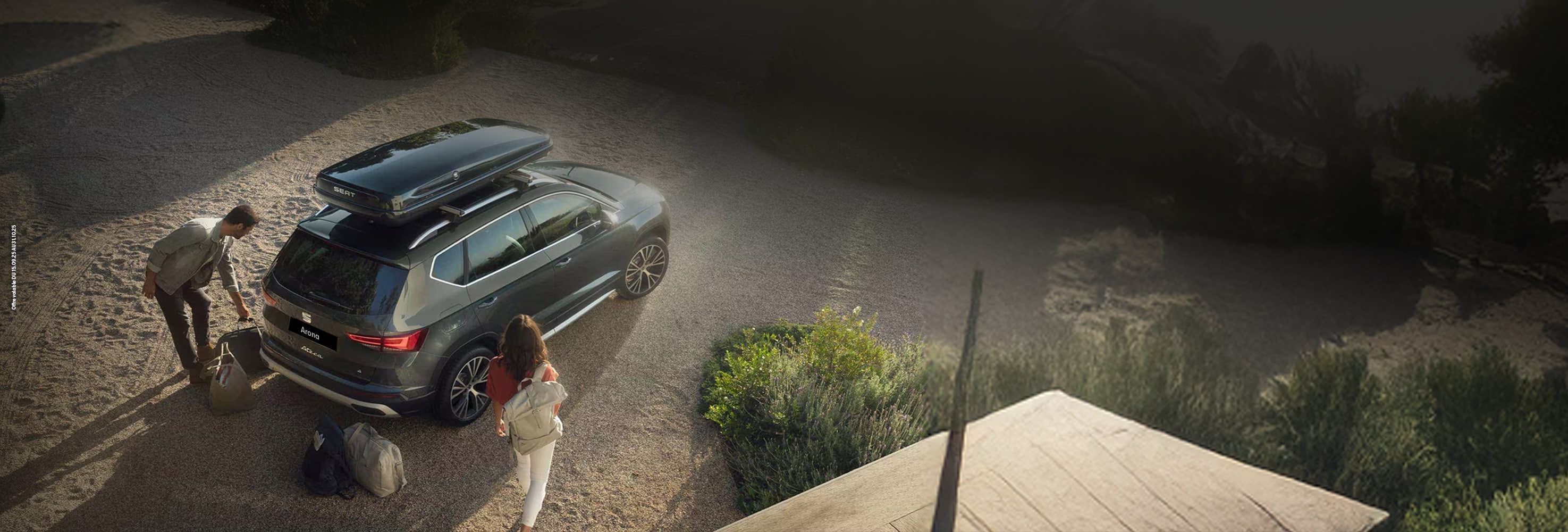 SEAT new car services – Woman stepping out of a car hair blowing