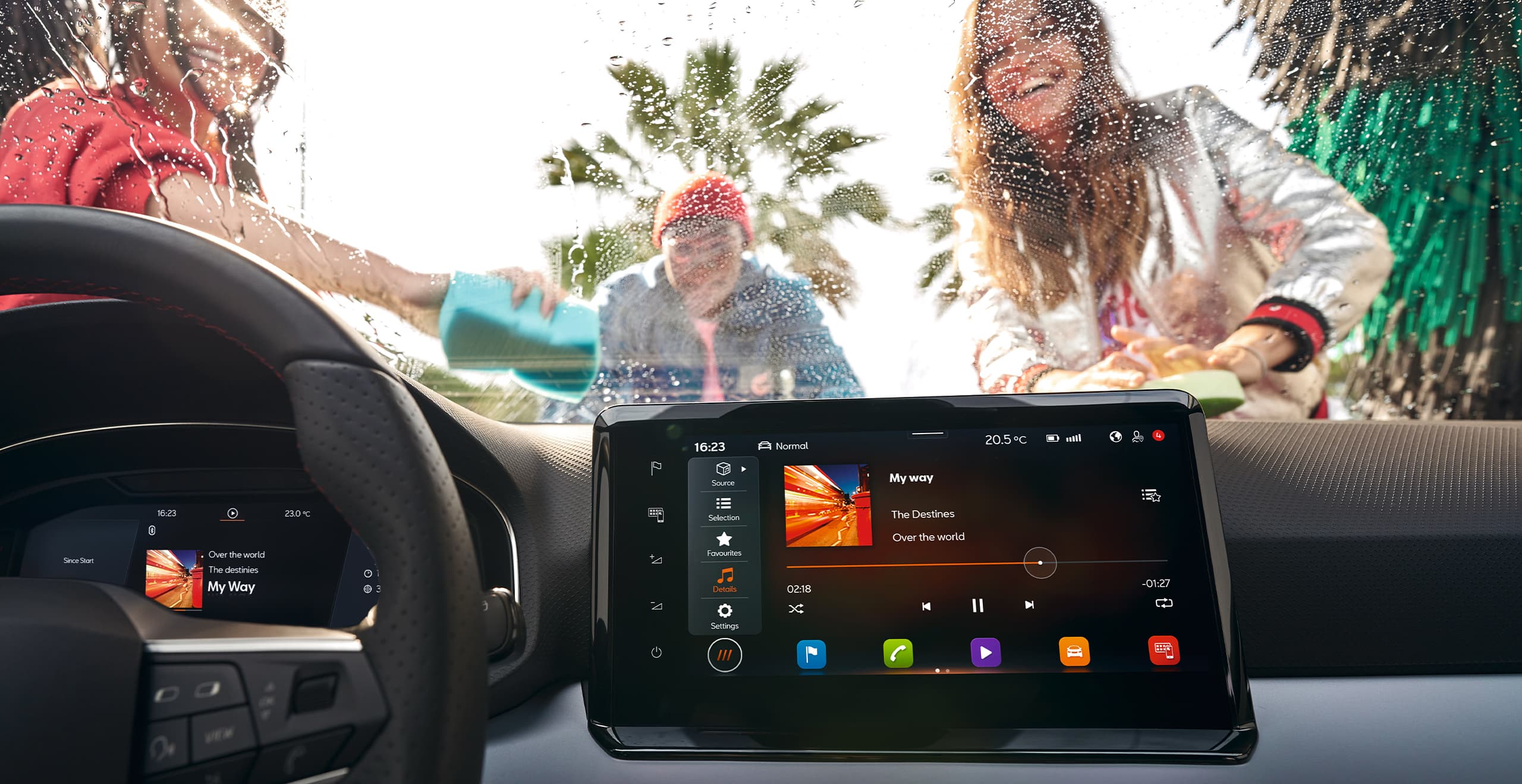 SEAT Ibiza vue intérieure amis nettoyage du pare-brise