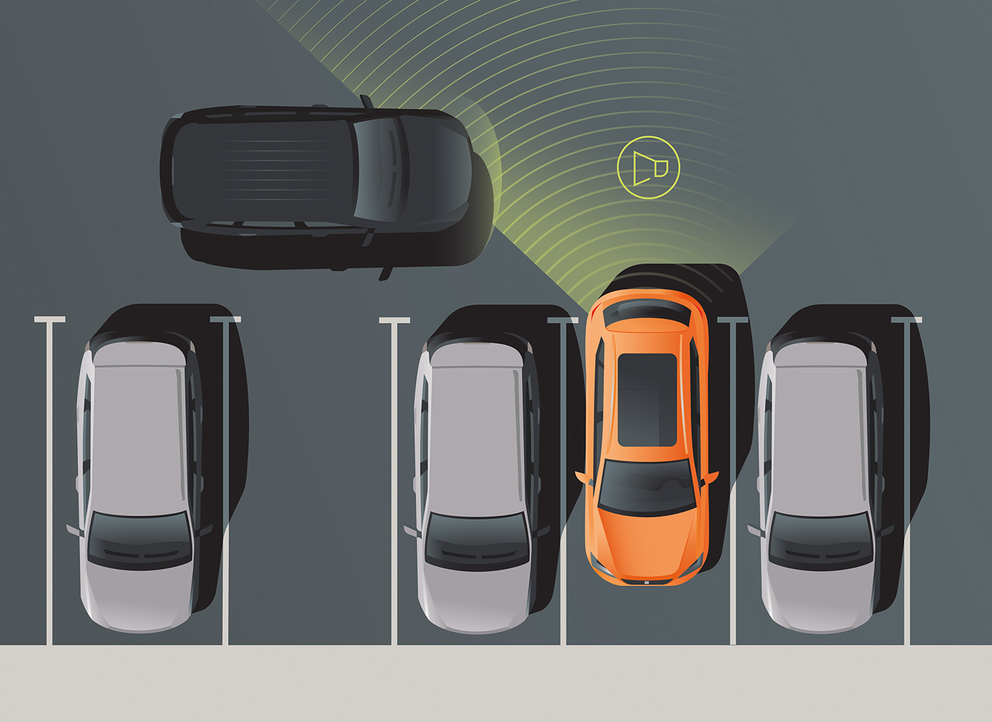 SEAT Ateca SUV travel assist feature illustration